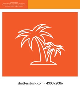 palm tropical tree line icon silhouette. vector illustration 