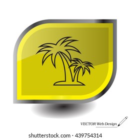 palm tropical tree line icon silhouette. vector illustration 