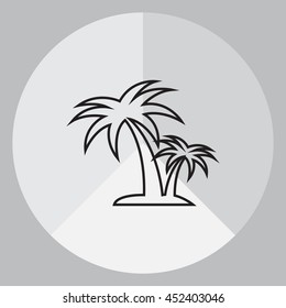 palm tropical tree line icon silhouette. 