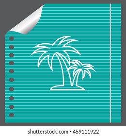 palm tropical tree line icon silhouette. 