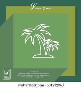 palm tropical tree line icon silhouette. 