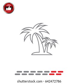 palm tropical tree line icon silhouette. 