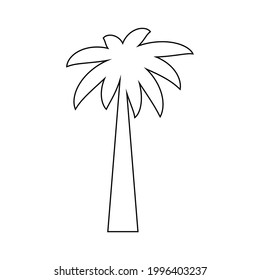 palm tropical tree set icons black silhouette illustration isolated on white background