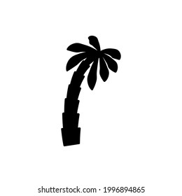 palm tropical tree set icons black silhouette illustration isolated on white background