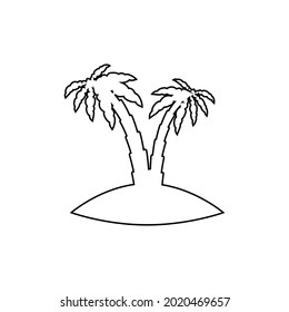palm tropical tree set icons black silhouette illustration isolated on white background