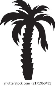 palm tropical tree set icons black silhouette vector icon illustration isolated on white background.eps

