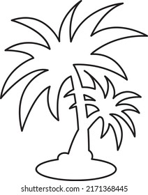 tropische Palmbaumset-Symbole schwarze Silhouette Vektorsymbol einzeln auf weißem Hintergrund.eps
