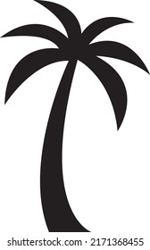 palm tropical tree set icons black silhouette vector icon illustration isolated on white background.eps
