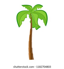Palm tropical tree. Vector illustration. isolated on white background. EPS 10.
