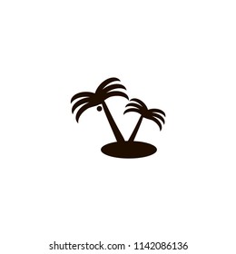 palm tropical trees icon. flat design