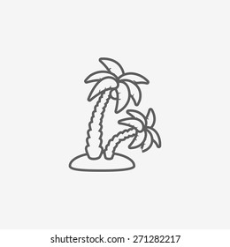 palm tropical trees. Island icon
