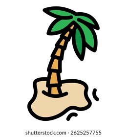 Palm turkey icon. Outline palm turkey vector icon color flat isolated