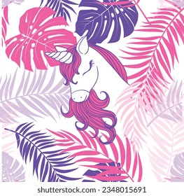 Palm unicorn pattern. Fashion and more