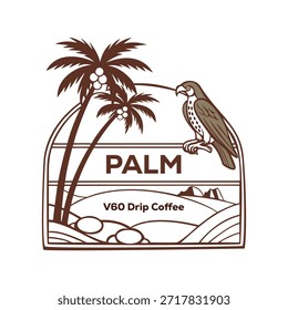 PLANTILLA de diseño de logotipo de Vector de café de goteo PALM V60
