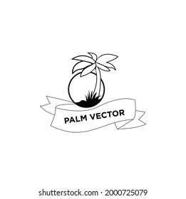 Palm vector concept with simple and elegant design