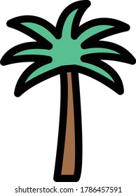 palm vector flat color icon
