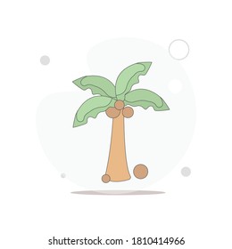 palm vector flat illustration on white