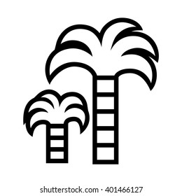 Palm, vector icon. Line drawing.