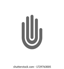 Palm vector icon on a white background. Symbol lock, unlock, authorization, stop.
