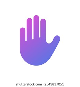 Palm vector icon telling to stop, palm raised symbol flat design