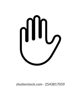 Palm vector icon telling to stop, palm raised symbol flat design