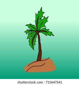 Palm vector illustration. Doodle style. Design icon, print, logo, poster, symbol, decor, textile, paper, card. 