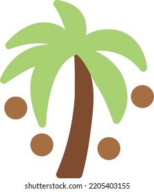 ilustración del vector de la palma en un fondo transparente. Símbolos de calidad premium. Iconos vectoriales de color de línea para el concepto y el diseño gráfico.