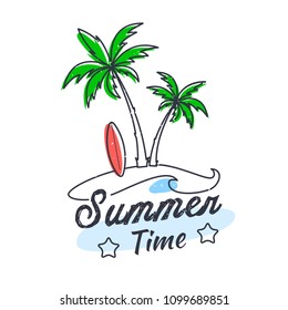 Palm Vector Illustration Relax Enjoy Summer Stock Vector (Royalty Free ...