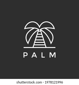 Palm vector logotype symbol. on black background