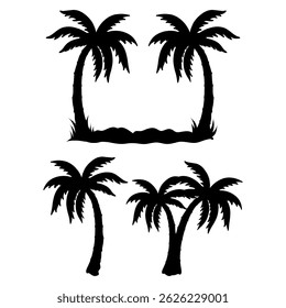 Palm-Vektorgrafik, einzeln auf weißem Hintergrund.