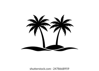 palm vector silhouette , illustration , eps editable file .