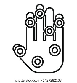 Palm verification icon outline vector. Scanner security. Automatic face id