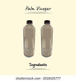 Palm Vinegar Illustration Sketch And Vector Style. Good to use for restaurant menu, Food recipe book and food ingredients content.
