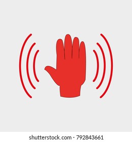 Palm and Wi-Fi. Vector illustration