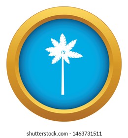 Palm woody plant icon blue vector isolated on white background for any design