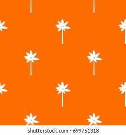 Palm woody plant pattern repeat seamless in orange color for any design. Vector geometric illustration