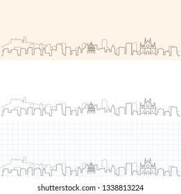 Palma de Mallorca Hand Drawn Skyline