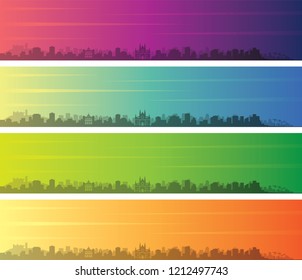 Palma de Mallorca Multiple Color Gradient Skyline Banner