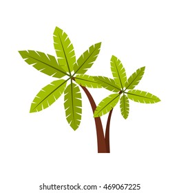 Palma icon in flat style isolated on white background. Flora symbol