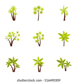 Palma icons set. Flat illustration of 9 palma vector icons for web