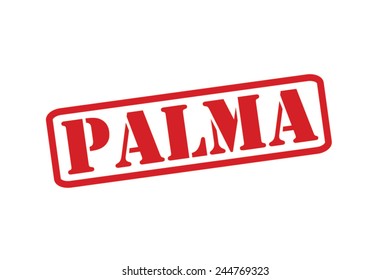 PALMA Red Rubber Stamp vector over a white background.
