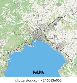 Palma Spain map poster art