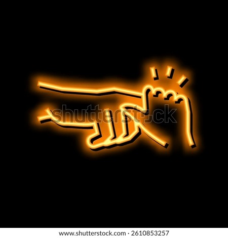 palmar grasp reflex neon light sign vector. palmar grasp reflex illustration