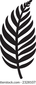 Hoja de palmar blanco y negro, plantilla de vectores para cortar e imprimir