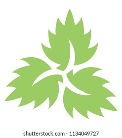 
Palmate shaped leaves designed in the symmetry of three making flower, this is veppilai leaves 
