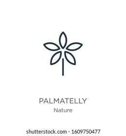 Palmatelly icon. Thin linear palmatelly outline icon isolated on white background from nature collection. Line vector sign, symbol for web and mobile