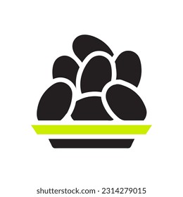 Palmdates icon solid black green colour ramadan illustration vector element and symbol perfect.