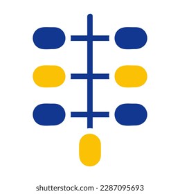 palmdates icon solid blue yellow colour ramadan illustration vector element and symbol perfect. Icon sign from modern collection for web.