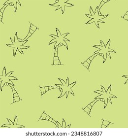 Palmeira exótica tropical planta padrão sem emenda. Design para uso fundo Têxtil em todo papel embrulho de impressão, tecido e outros. Textura repetitiva de coqueiro.