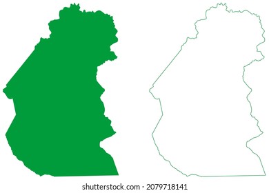 Palmeiras municipality (Bahia state, Municipalities of Brazil, Federative Republic of Brazil) map vector illustration, scribble sketch Palmeiras map